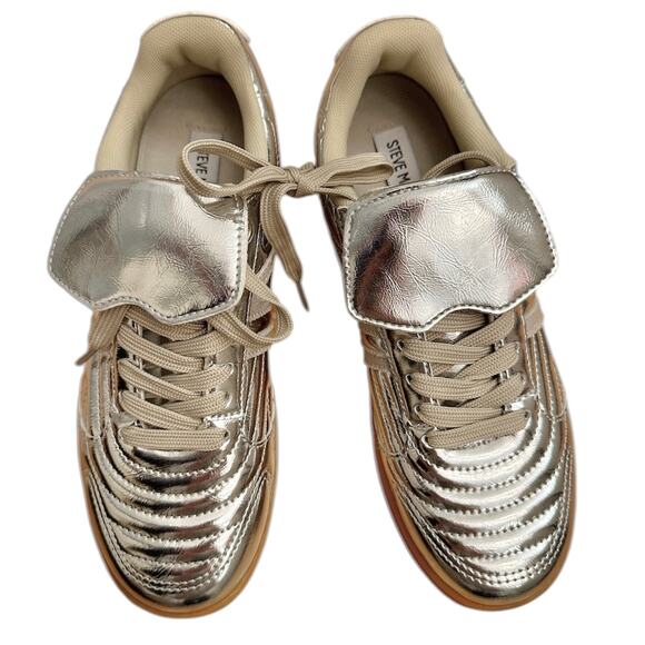 STEVE MADDEN NEW Silver Tennis Shoes Sneakers – Size 8 - Picture 1 of 8